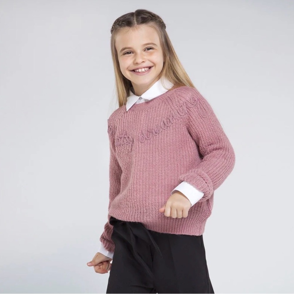 GIRLS Mayoral Don’t Stop Dreaming Pink Sweater - size 8 GIRLS